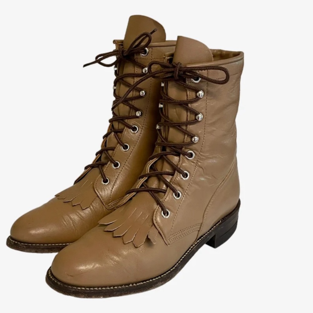Vintage Original Justin Lace-up Roper Kiltie Boots